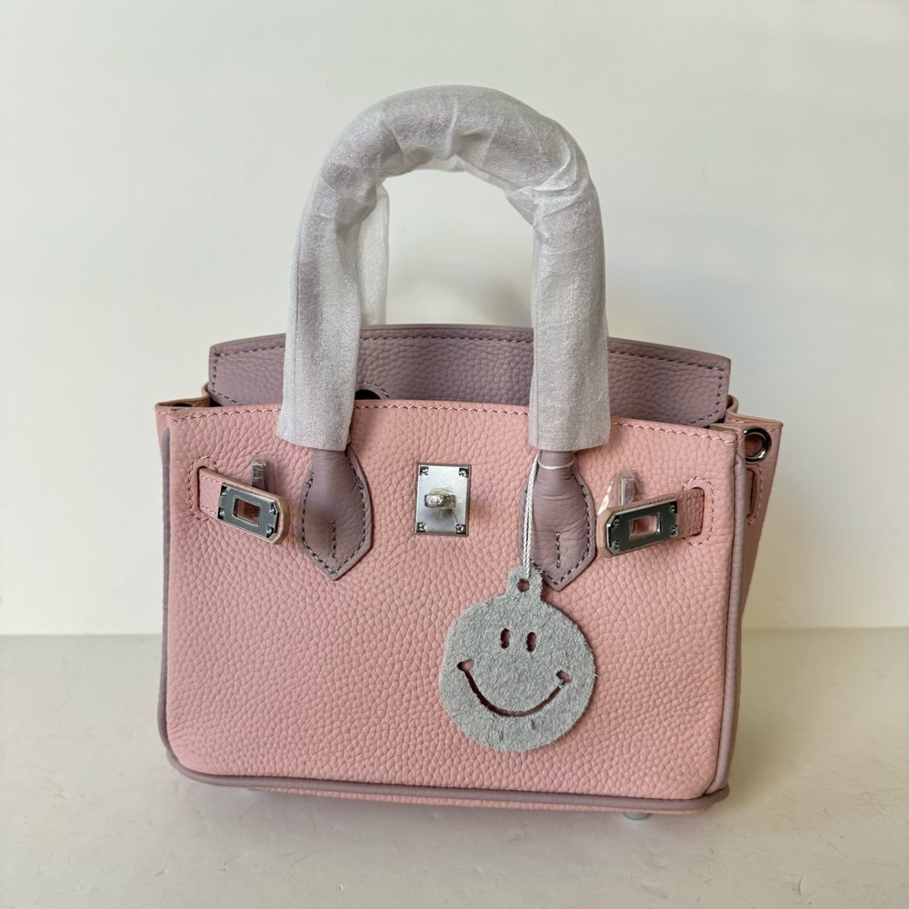 *FLAW Pink Lavender Colorblock 20 Lock Key Doctor's Bag Satchel Crossbody T14 - Picture 11 of 13